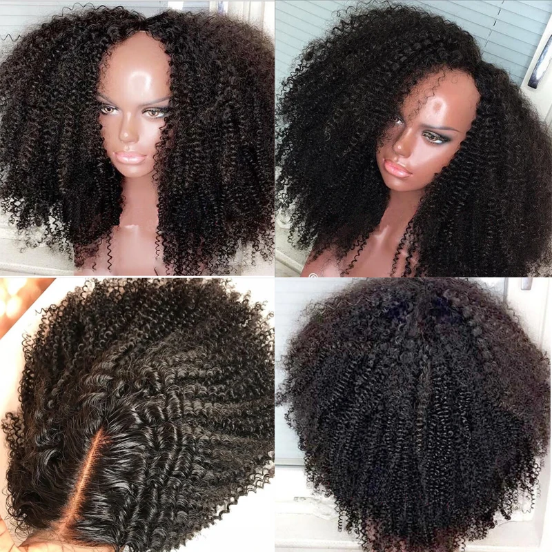 Peluca rizada Afro rizado 13x6 pelucas de pelo humano frontal de encaje para mujeres negro 150 densidad extremo completo peluca de encaje sin pegamento Pre desplumado