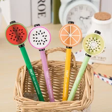 48 шт./упак. мягкие силикагель канцелярские принадлежности креативный Мультфильм оранжевый лимон арбуз фрукты продвижение подарок Ролик Шариковая ручка