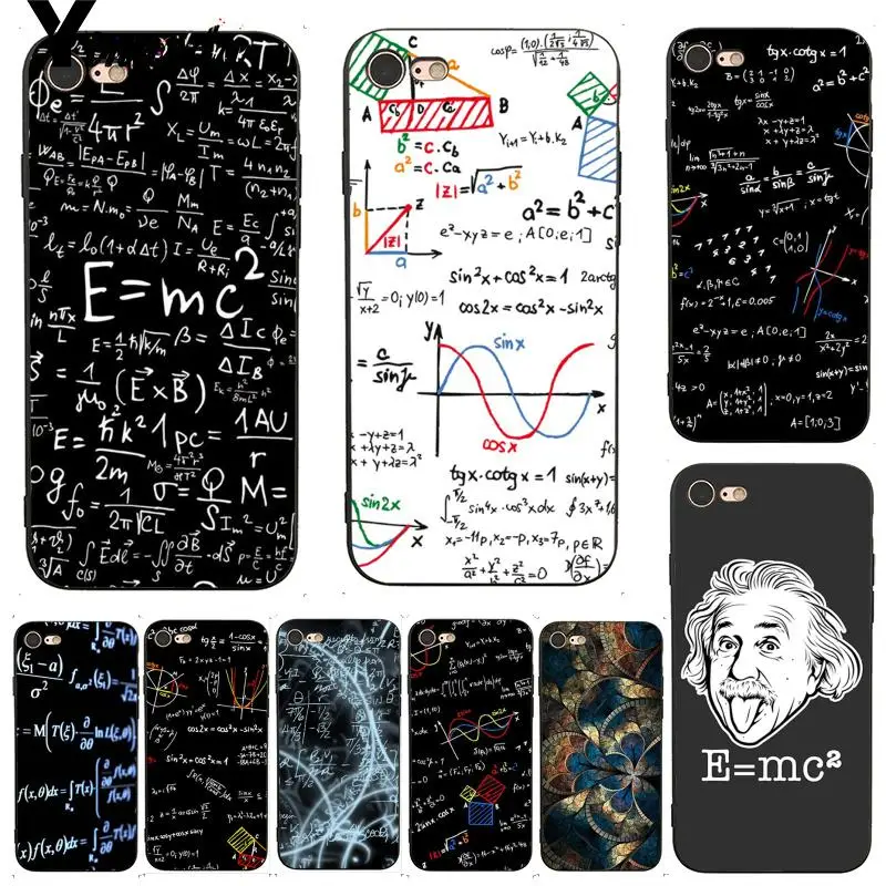 

Yinuoda For iphone 7 6 X Case Mathematics E=mc2 Elegant Phone Case for iPhone 7 X 6 6S 8 Plus 5 5S XS XR Mobile Phone Case