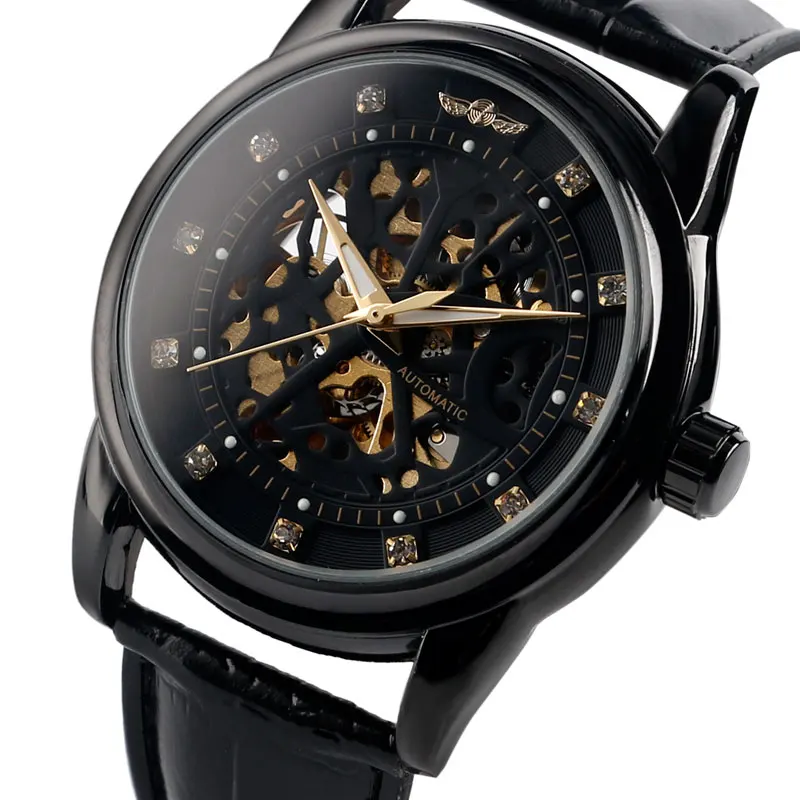 

Luxury Men's Watches Mechanical Self Wind Watch Man Automatic Men Wristwatch Casual Leather Band Male Clock Relogios Masculino