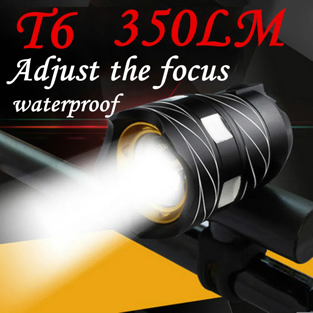 

Free Shipping Bright 350LM T6 LED Cycling Bike Bicycle Head Light Flashlight 3 Modes Torch+pad USB Waterproof bike accessories