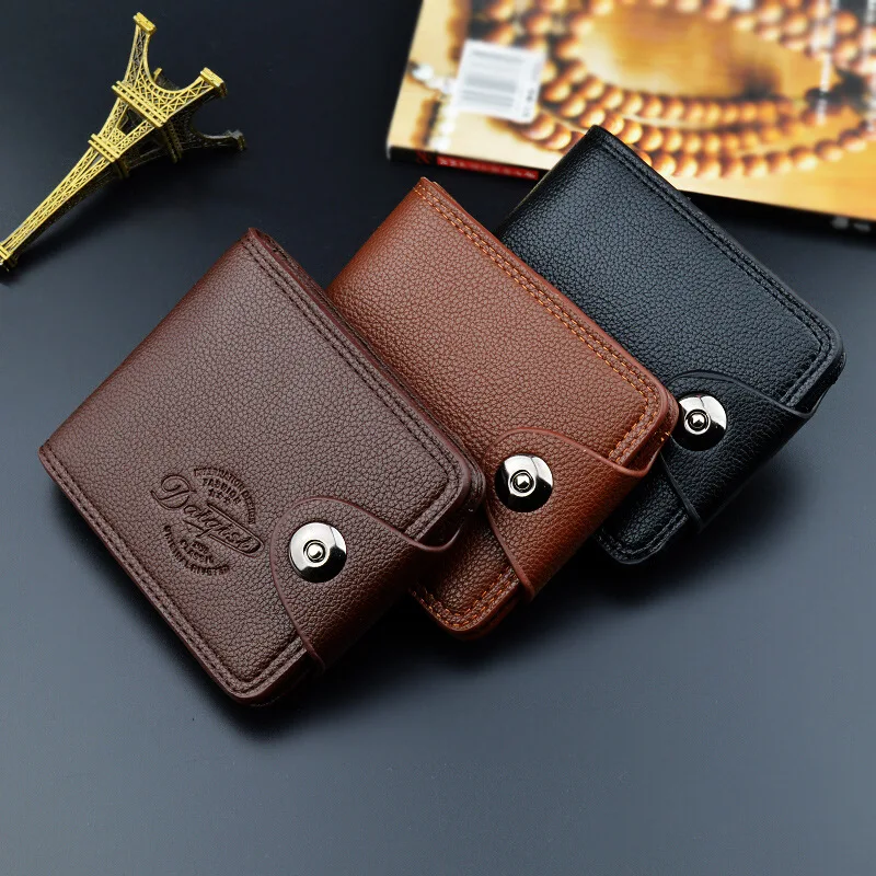  2019 Leather Men Wallets Zipper Pocket Vintage Hasp Short Men Purse Money Bag Wallet Men Credit Car - 32991111734