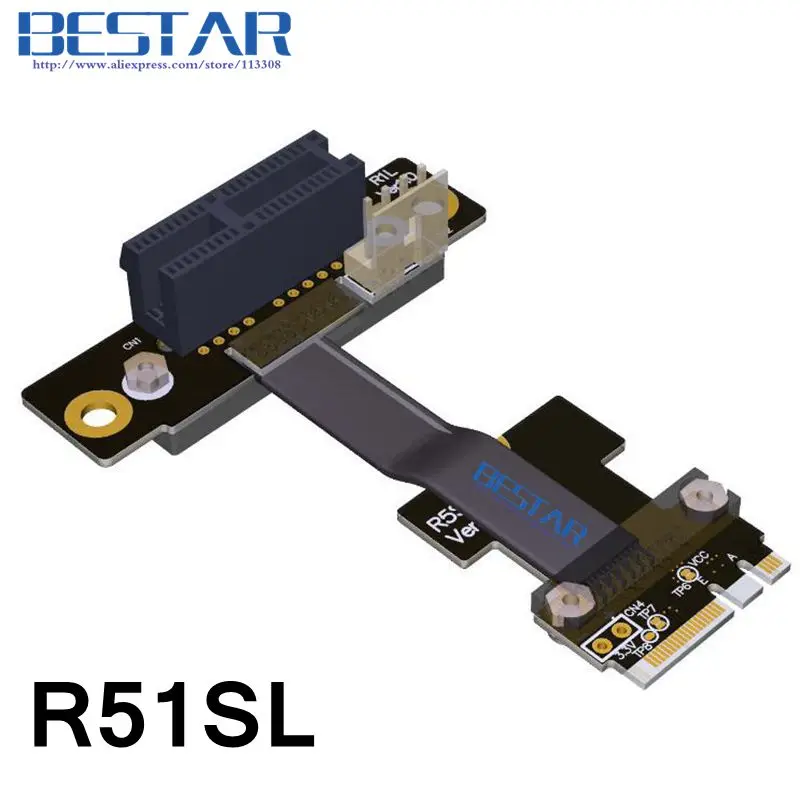 Переходник NGFF M.2 Key A + E к PCIe 1x Райзер расширитель адаптер кабель 5 см 80 Gen3.0 m2 pci e для