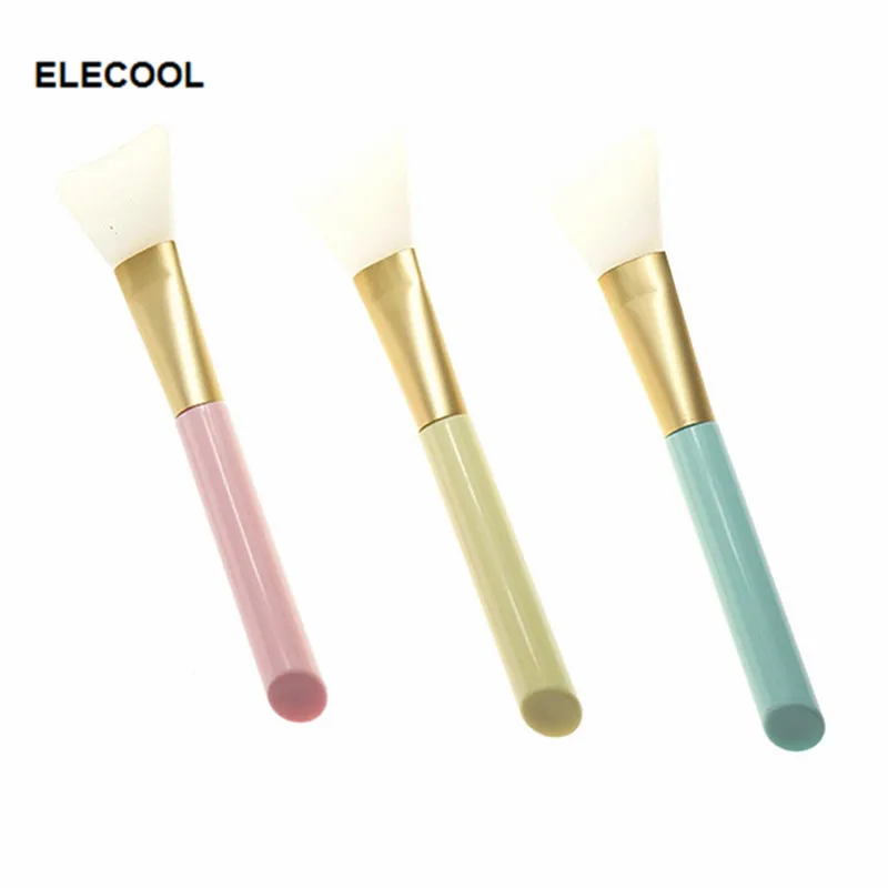 

ELECOOL 1Pc Silicone Facial Mask Brush Silica Gel Mud Mask Stirring Applying Brush DIY Makeup Silicone Brush 3 Colors