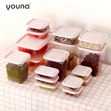 Контейнеры для хранения продуктов с крышками для кухни BPA БЕСПЛАТНО пластиковый ящик для хранения продуктов Ланч Органайзер безопасный для посудомоечной машины микроволновая печь