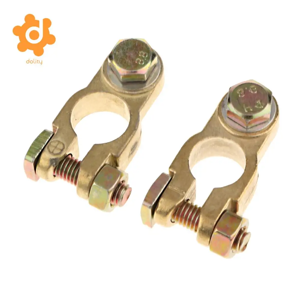 

Gold Positive & Negative Battery Terminals Connectors Clamps Car Motorcycle