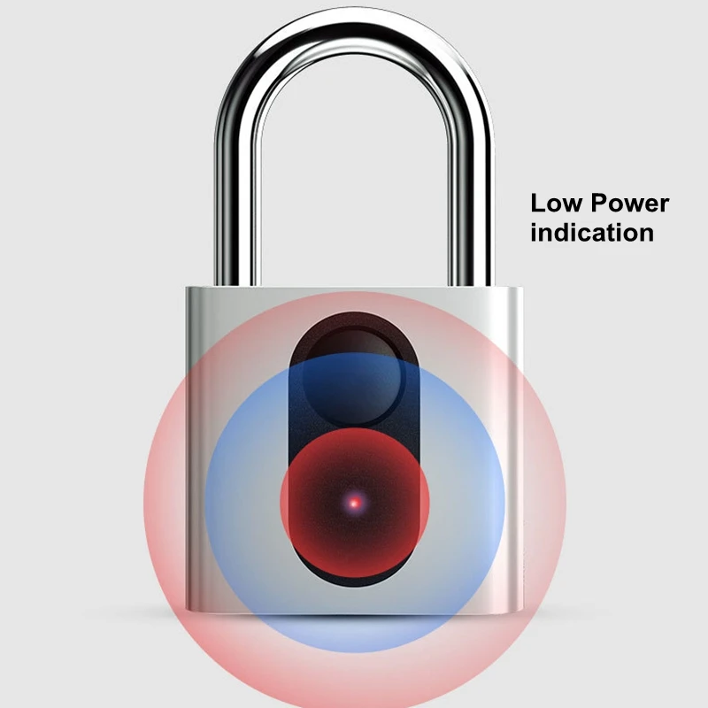 Keyless Smart USB Rechargeable Door Lock Fingerprint Padlock Quick Unlock 4