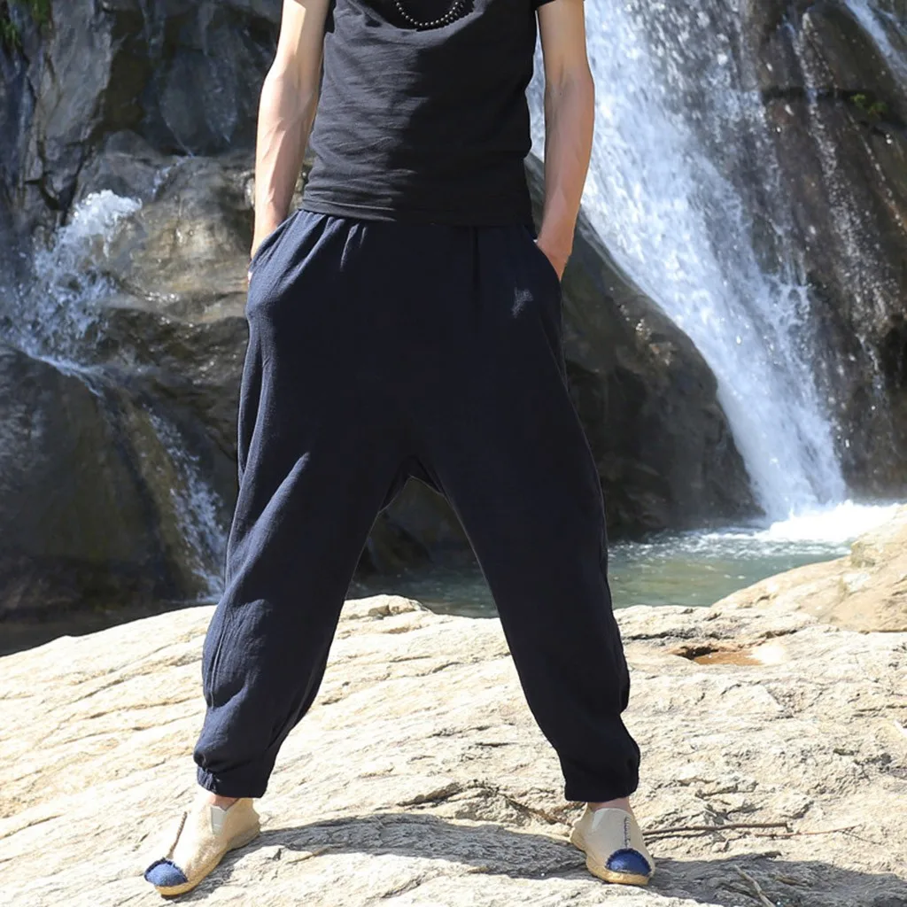 Summer Men s Casual Slim Linen Hose Pant Solid Trousers Trousers Solid Breathable Pants L0529 4