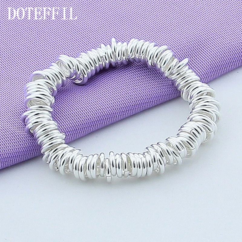 Горячая 925 Серебряный браслет полициклических простой Текстура Просто Мода