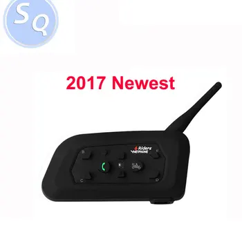 

Bluetooth Intercom Motorcycle Helmet Interphone Headset 2017 V6 Accessories Speaker 1200m 6 Riders Support Mp3 Music GPS