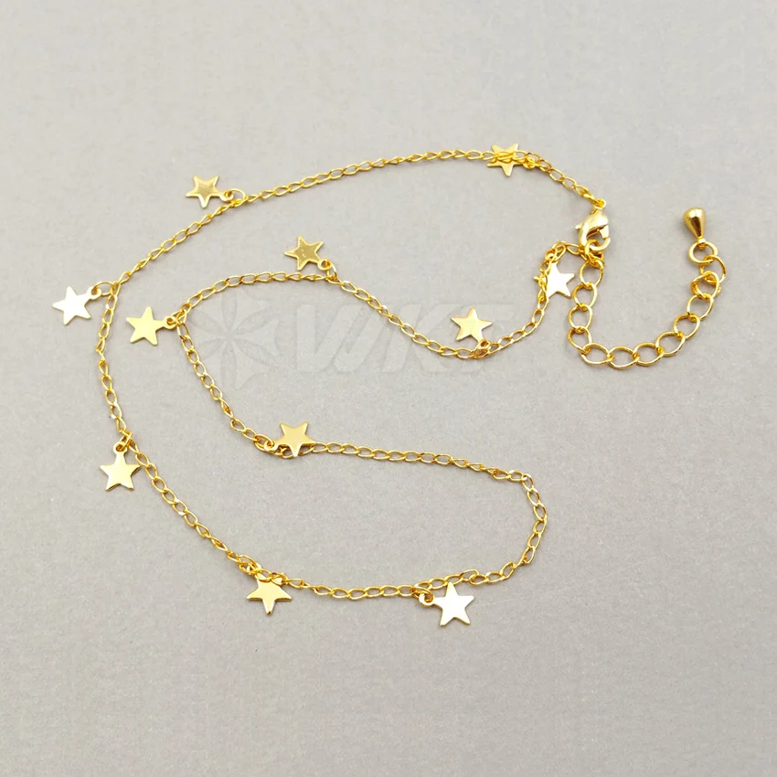 WT-N978 оптовые цены, модное ожерелье ювелирные изделия на заказ высокого качества цепь со звездами с разноцветными гальваническими ожерелье из богемиума подарок