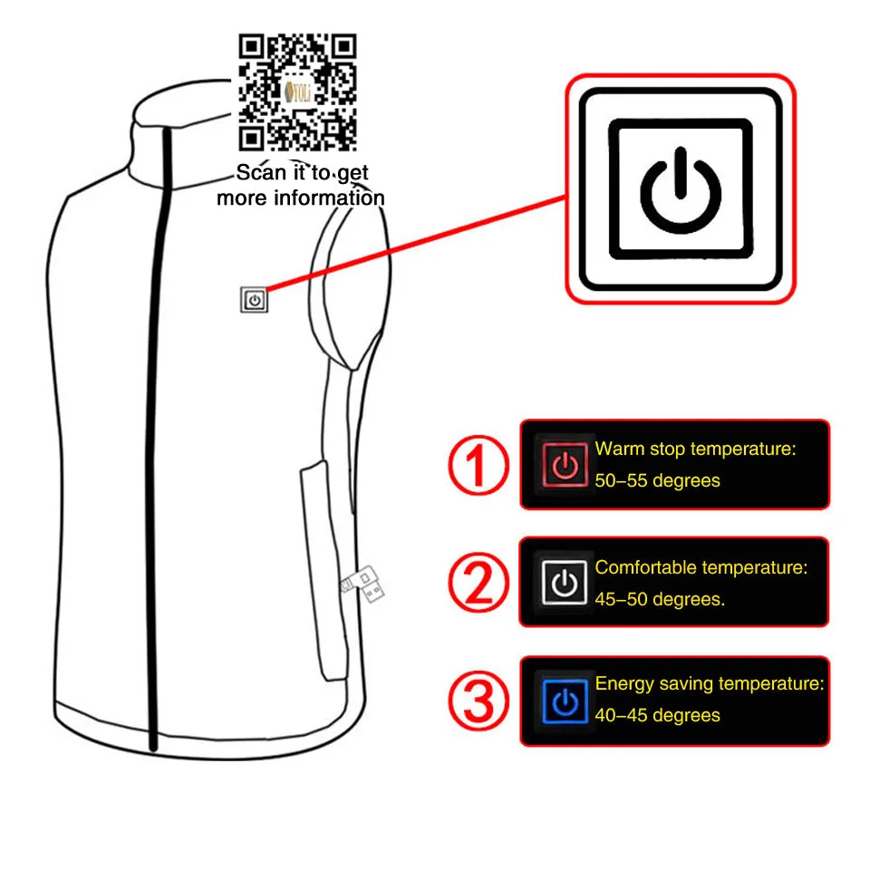 Теплый жилет Зимняя электрическая Термоодежда USB инфракрасный обогреватель жилет открытый