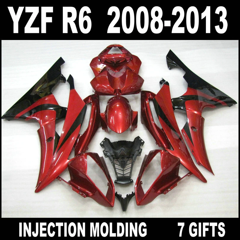 100% литье под давлением для YAMAHA R6 обтекатель комплект 2008 2009 2012 2013 Обтекатели 08 09 10 11