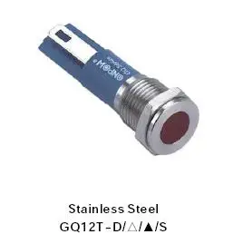 

ONPOW 12mm Flat Dot illuminated Stainless steel Signal lamp, indicator lamp, Metal indicator light (GQ12T-D/R/6V/S) CE,RoHS