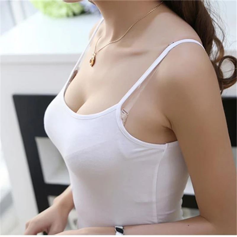 Tank top Women Summer Casual Camisoles Women's Tops T-shirt Spaghetti Strap Cropped Vest Female Camis Fashion Synthetic cotton 0