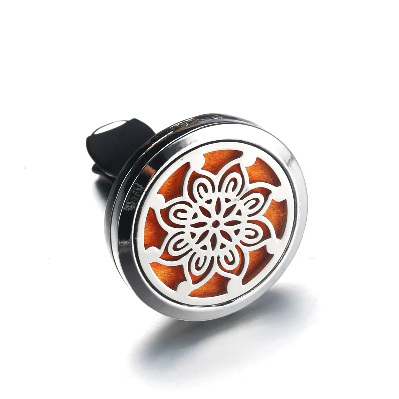 

Car Air Conditioning Outlet Perfume Folder Stainless Steel Magnetic Essential Oil Diffuser kaleidoscope pattern Pendants
