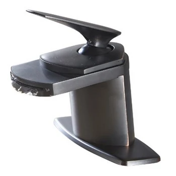 

Oil Rubbed Bronze Waterfall Spout Bathroom Basin Faucet Single Handle Mixer Tap