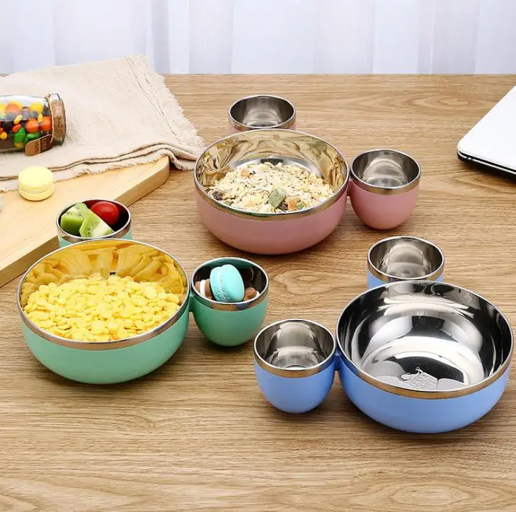 

cute children food grade material 304 stainless steel cartoon lunch box with spoon and fork tableware lunch box