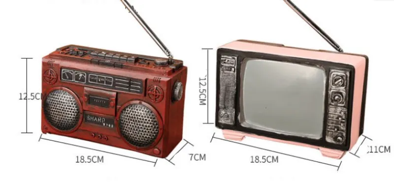 Европейский магнитофон Смола Модель украшения дома Винтаж Черный и белый Ретро ТВ модель креативное украшение окна