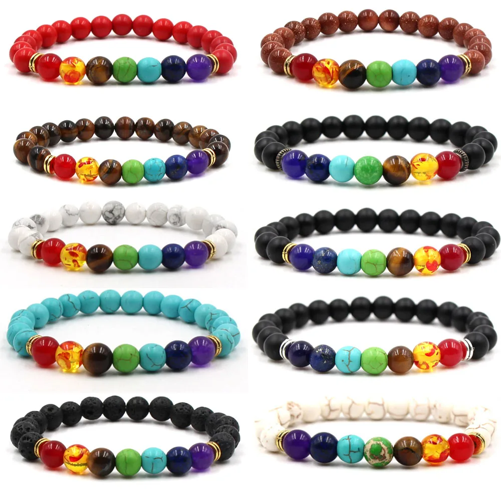 Multicolor Natural Crystal Stone 7 Chakra with Buddha Head Bracelet, 20  Gram at Rs 250/piece in Delhi