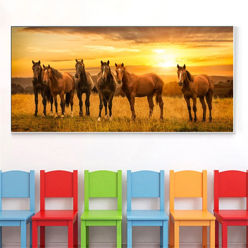 

Wall Art Horse Posters and Prints Canvas Painting Animals Landscape Wall Pictures for Living Room Horses Art