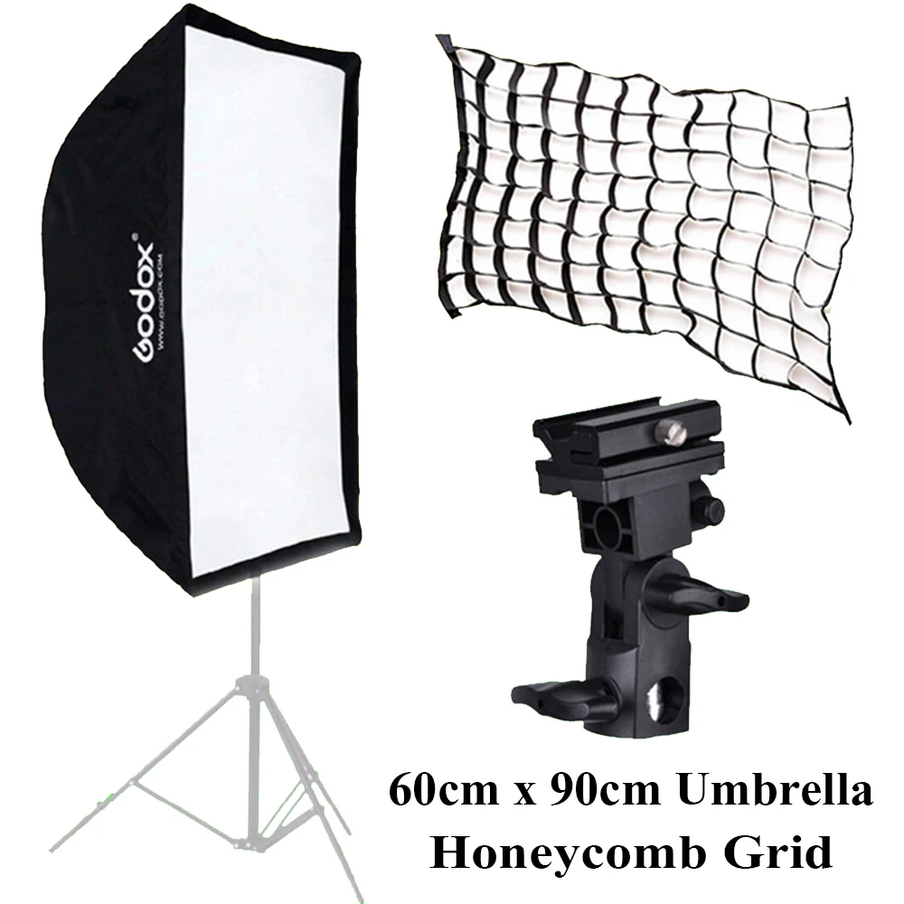 Godox 60 см x 90 см Зонт Octagon Softbox отражатель+ Honeycomb сетки для фото-студия Вспышка Speedlite+ b тип вспышки Держатель Кронштейн