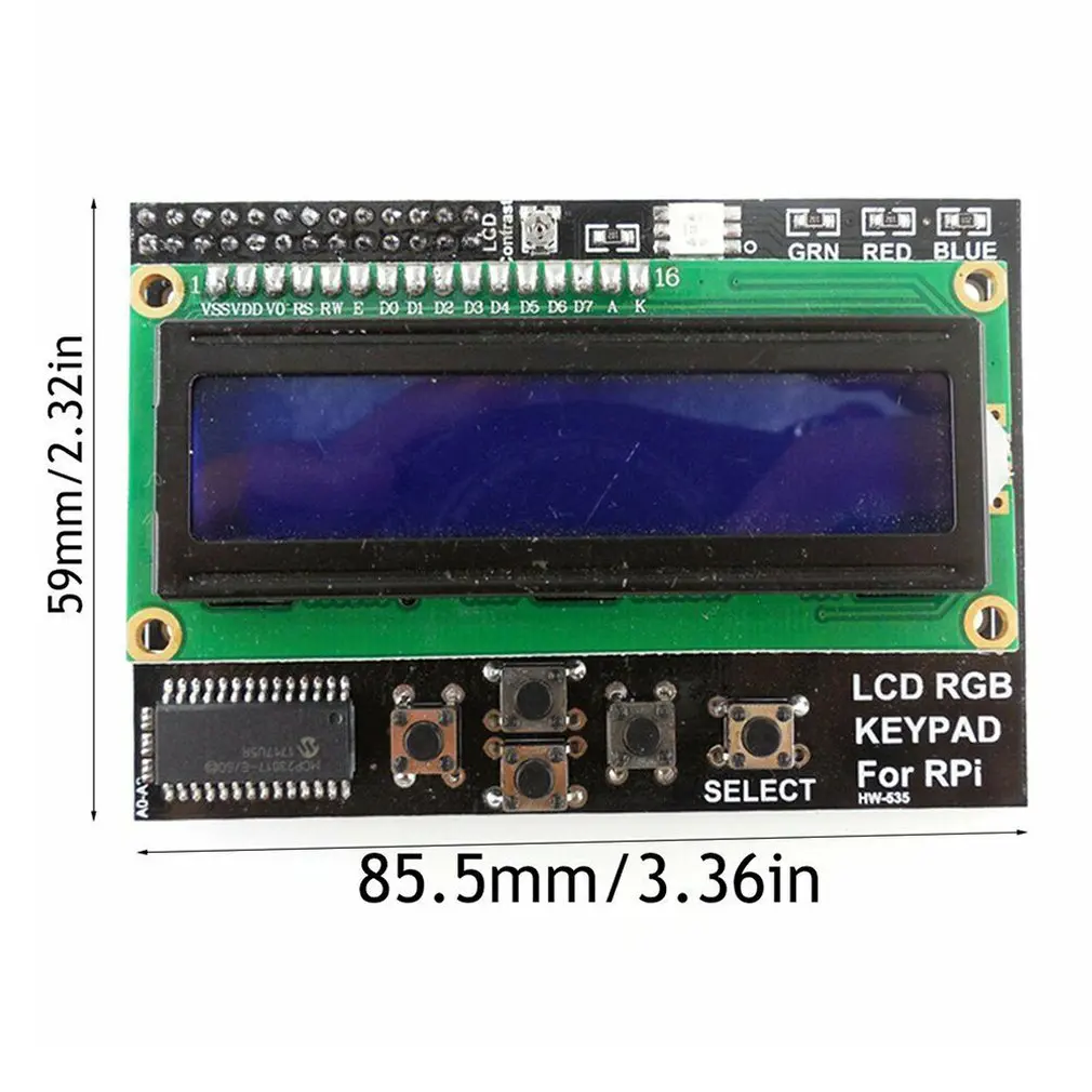 

16x2 Character LCD Display Module Controller Blue Screen Backlight Built-in industry standard HD44780 equivalent