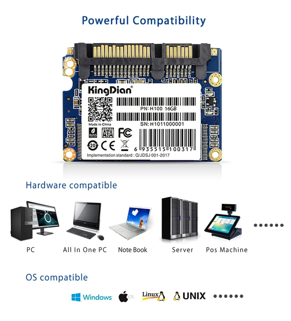 H100-16GB) KingDian Внутренний твердотельный диск Жесткий диск ультра тонкий обновление Половина тонкий 1,8 HFSL интерфейс 16GB SSD