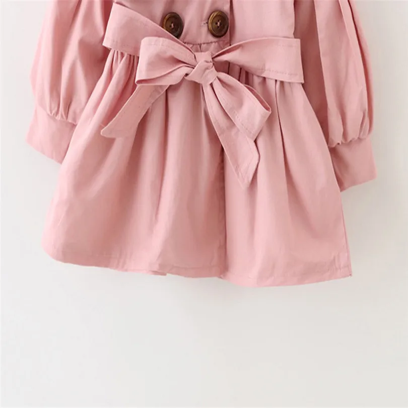 2019 new cute Toddler Infant Baby Boys Girls Solid Belt Bottons Trench Wind Coat Tops Outfits fashion design  (2)