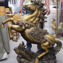 USPS в США S3493 Китай Домой Фэн-Шуй Бронза Медь Лаки успешный Запуск Лошадей Лошади Искусства Статуя