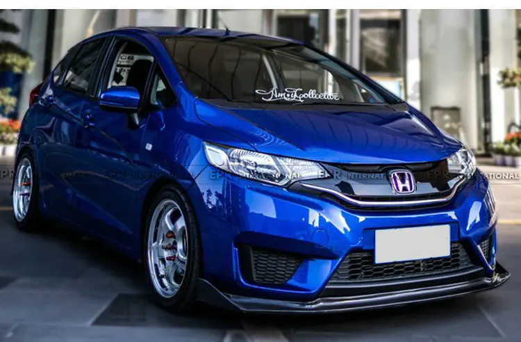 Автомобильный-Стайлинг для Honda Jazz Fit GK5 14-17 углеродное волокно HT-style Передняя губка волокна бампер аксессуары