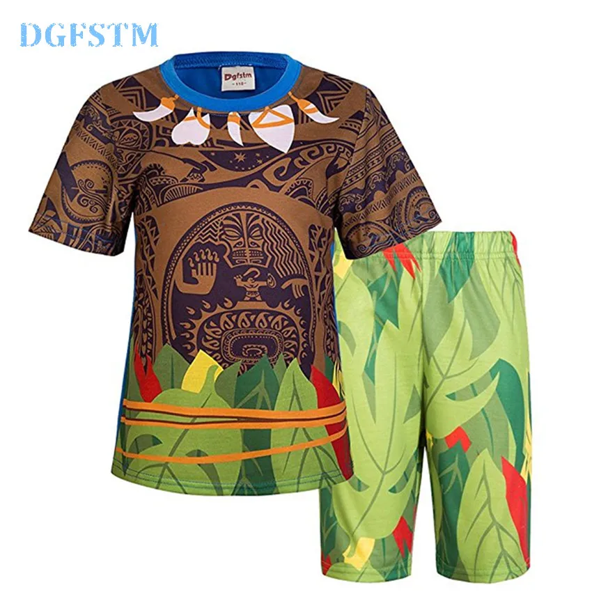 Baby Girls Clothes Sets Moana Maui Costume Baby Boys Clothes Set Casual T Shirts Children Sport Suits Top Tees + Pants Sleepwear (1)