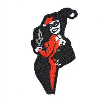 

3.5" Harley Quinn DC Batman Comic Villain patch Gotham Joker Jester Uniform Animated Movie TV Series Embroidered Emblem iron on