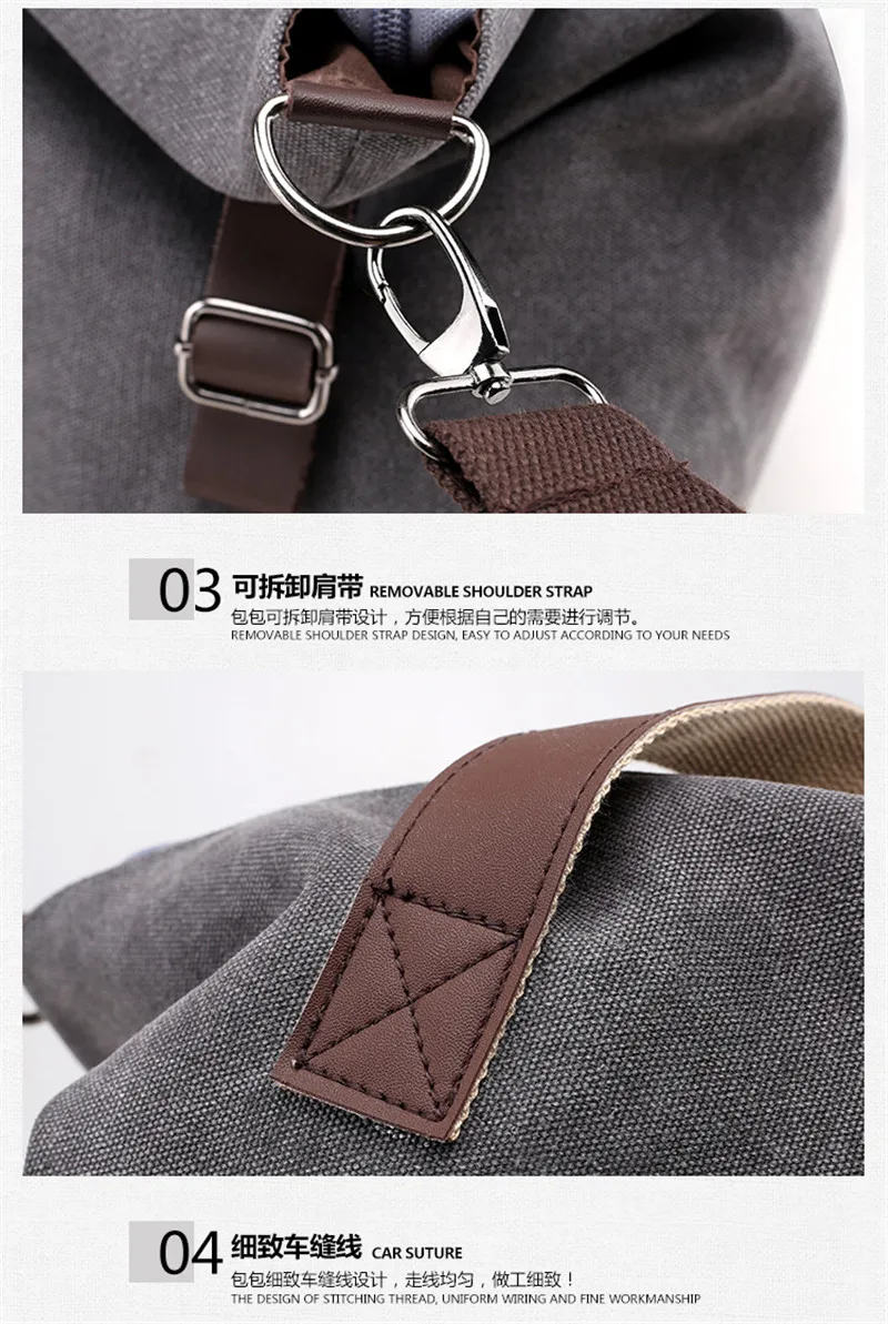 Women Canvas Handbags High Quality Female Single Shoulder Bags Crossbody Bag Vintage Solid Multi-pocket Lady Totes Bolsas SS7376 (8)
