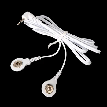 

2.5MM Plug Electrode Lead Wires Connecting Cables with 2 Buttons for Digital TENS Therapy Machine Massager