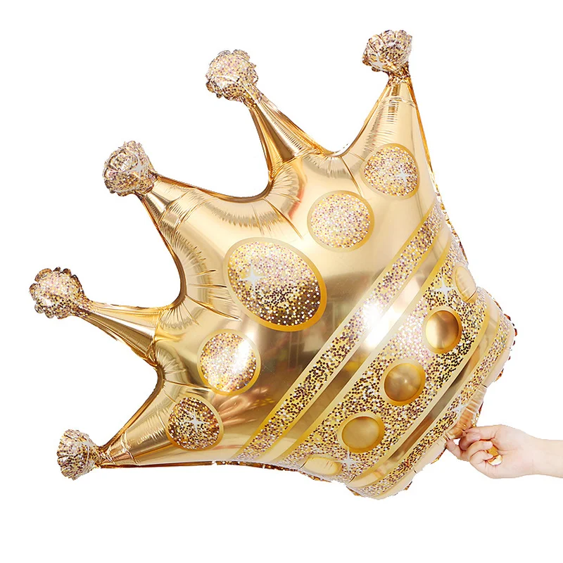 

Large gold crown aluminum film balloon baby 100 days birthday party balloon Wedding party background decorations supplies