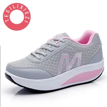 3 Colour Classic 2018 Women Fashion Mesh Height Increasing Wedges Shoes Hot Sales Womens Lose Weight