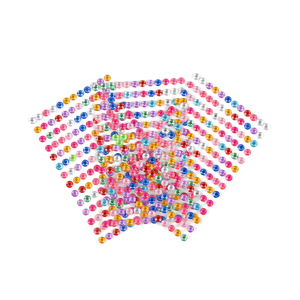 

1/2 Sheets 6mm DIY Decal Mobile/Computer Art Acrylic Crystal Rhinestone Self Adhesive Scrapbooking Stickers for Children's Toys