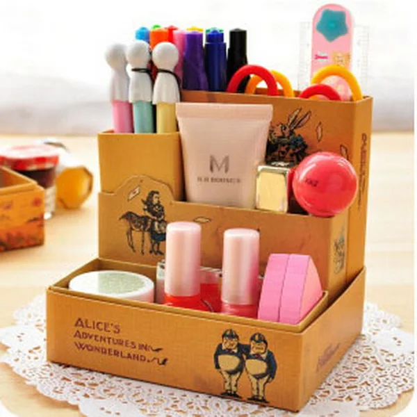 

DIY Paper Board Fairy Tale Storage Box Desk Stationery Makeup Cosmetic Organizer