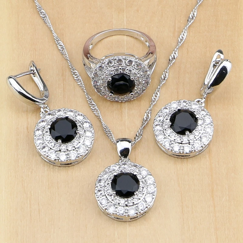Buy Trendy Black Cubic Zirconia White Birthstones