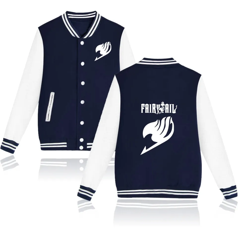 

Cartoon Fairy Tail Baseball Jacket Men/Women Fashion Winter Men Hoodies Men's Sweatshirts Classic Anime Jackets plus size Coat