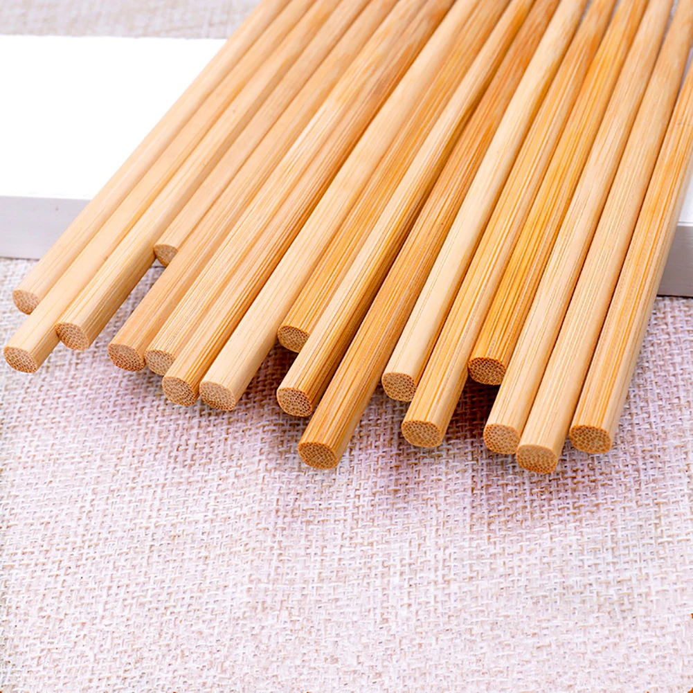 5 Pairs 18cm Household Natural Bamboo Reusable Non-slip Chopsticks Tableware Eating ware chop sticks with string round new sale