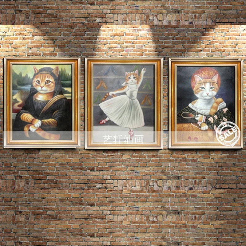 

100% hand-painted art abstract oil painting Cat the modern home wall living room canvas painting for living room Home Decoration