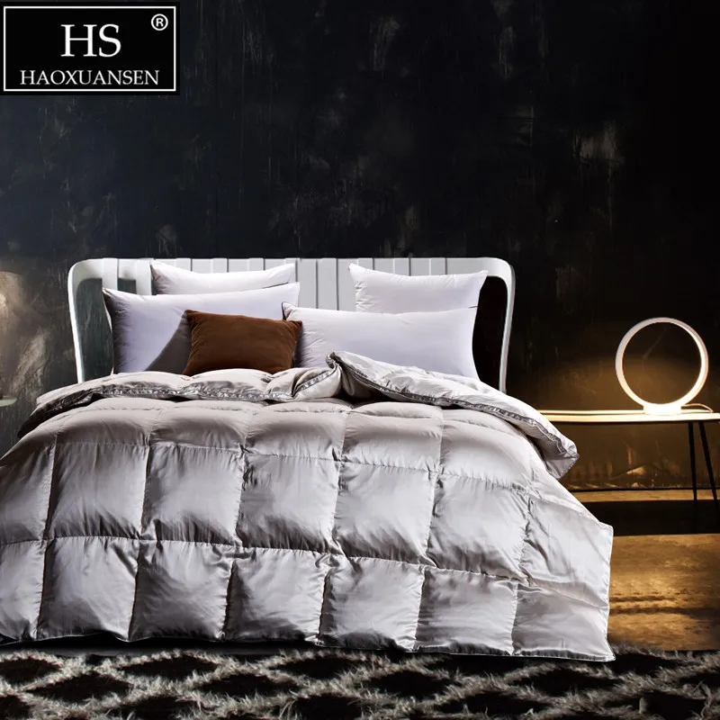 HS Filling Power 700 Luxury 19MM Mulberry Silk Fabric Goose Down Quilt