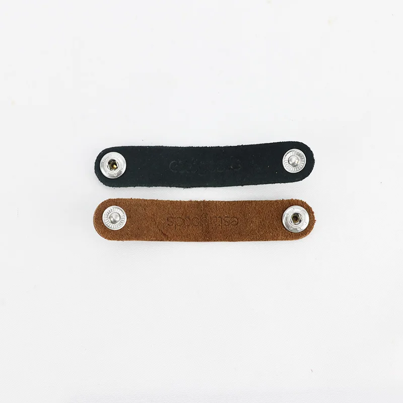 2pcs Genuine Leather Bags Buckles DIY Accessories Brown Black Hoop Ring Connection Collect Data Lines Storage