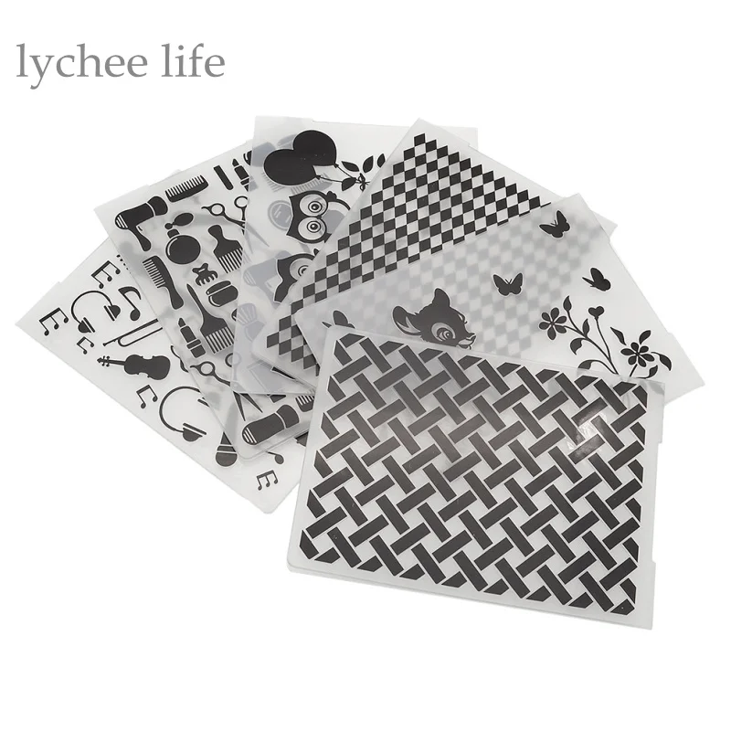

Lychee 1pc Plastic Embossing Folder For Scrapbook DIY Album Card Tool Plastic Template Stamp Butterfly Guitar Owl Pattern