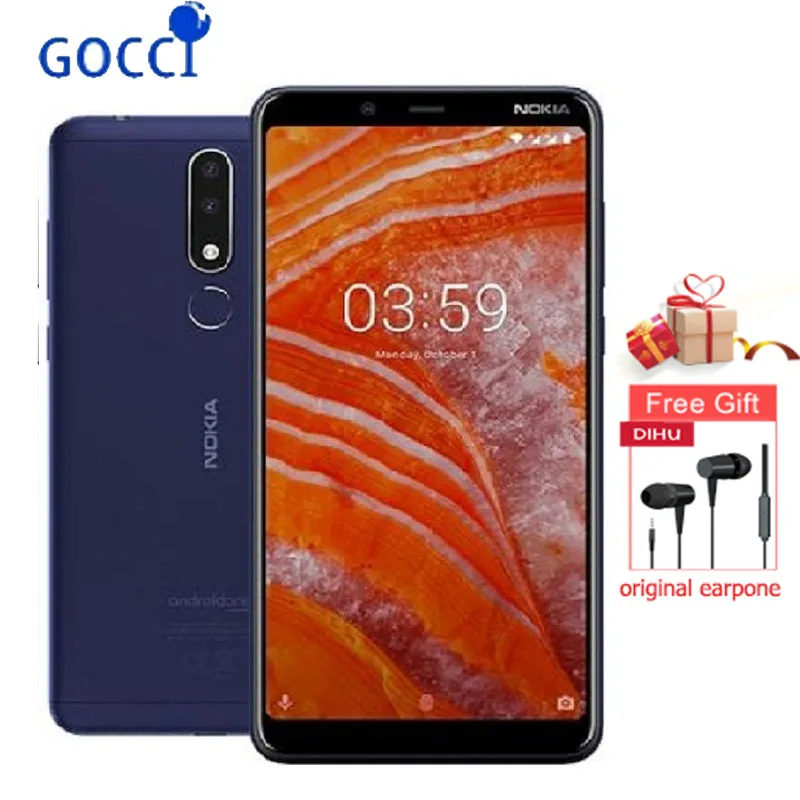 

NOKIA 3.1 Plus Smartphone 6 inch IPS RAM 3GB ROM 32GB Dual SIM with SD Slot 3500mAh 4G Lte Helio P22 Octa-core Mobile Phone