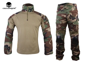 

Combat Uniform Hunting Clothes Camouflage Ghillie Suit emerson Woodland Tactical Pants with Knee pads EM6974 Hunting Party