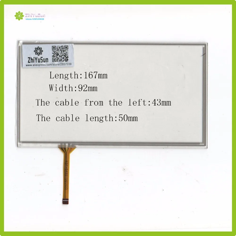 

ZhiYuSun KDT-5401 7Inch 167mm*92mm 4Wire Resistive TouchScreen Panel Digitizer this is compatible 167*92