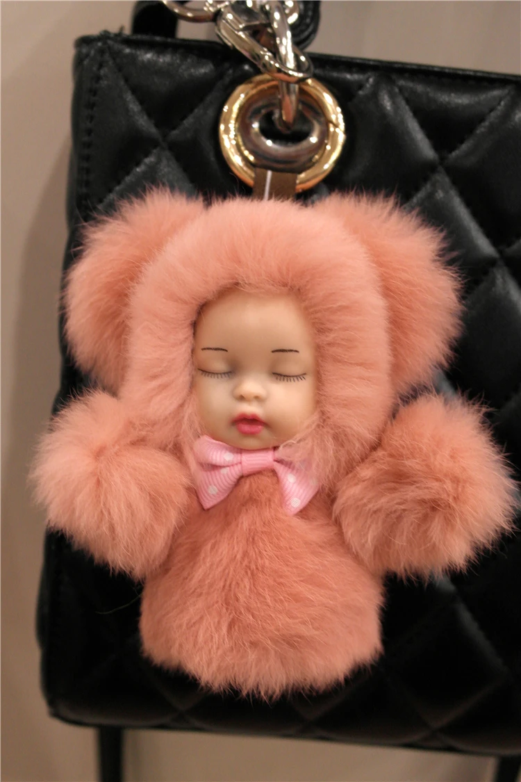 Новая весенняя женская мода Рекс кролик мех кукла подвеска на одно плечо ручная сумка через плечо